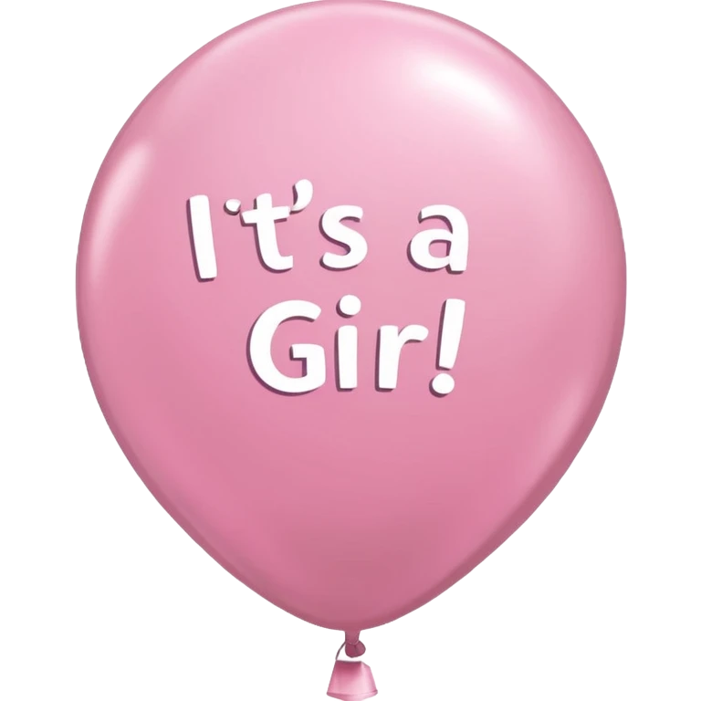 A light pink balloon with a text "it's a girl" on it emoji