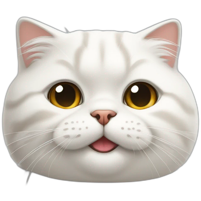 white scottish-fold cat winking emoji