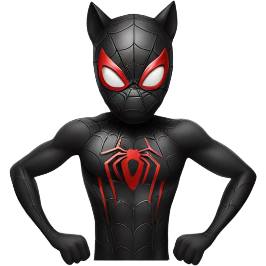 Black cat spiderman emoji