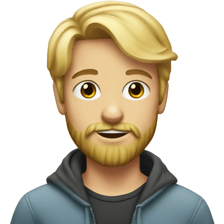 blonde boy with beard portrait emoji