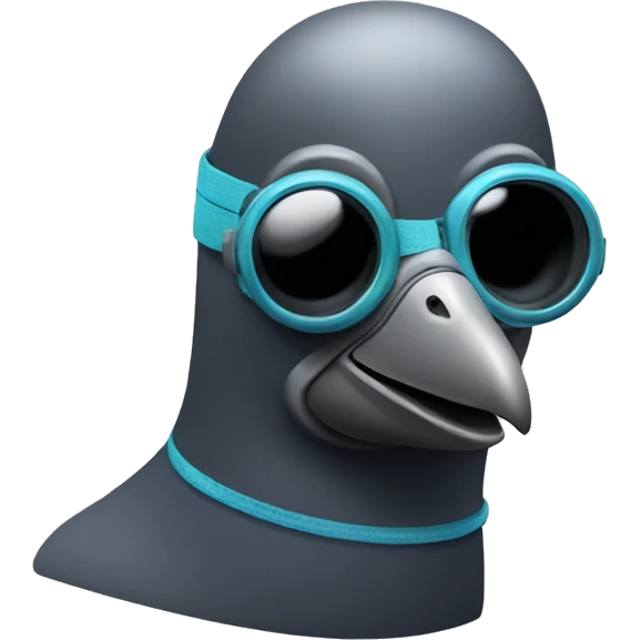 Pigeon with a scuba diving mask emoji