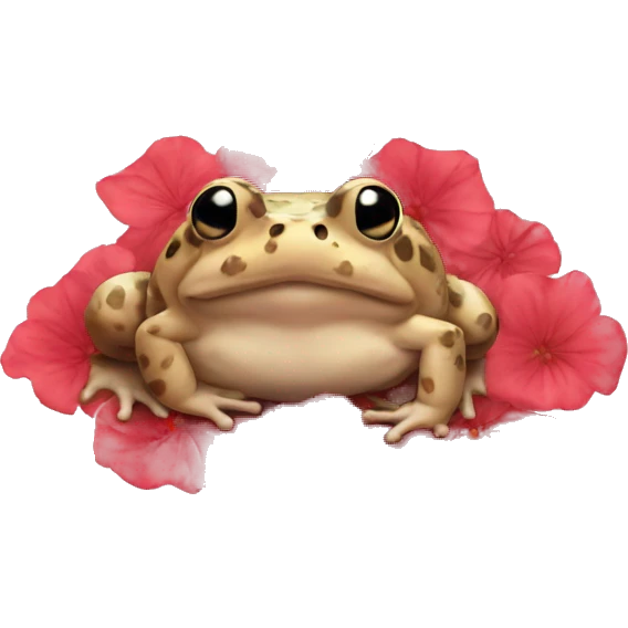 toad covered in petals emoji