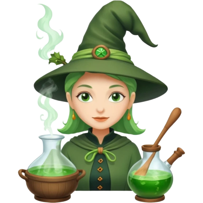 green witch cooking potion emoji