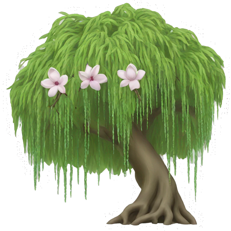 weeping willow and a magnolia tree combined  emoji