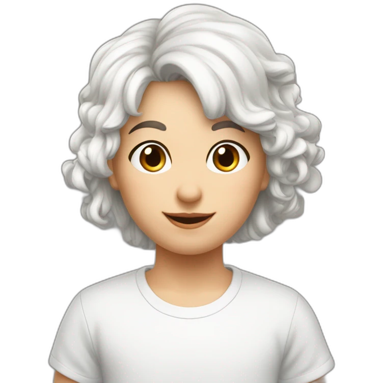 Garçon blanc cheveux marron avec fille cheveux marron court blanc emoji