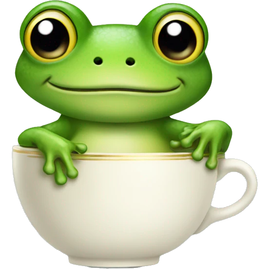 frog holding teacup emoji