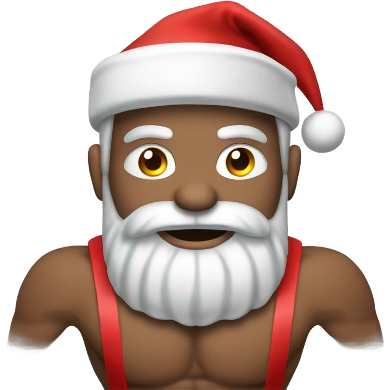 Body builder santa with gray goatee emoji