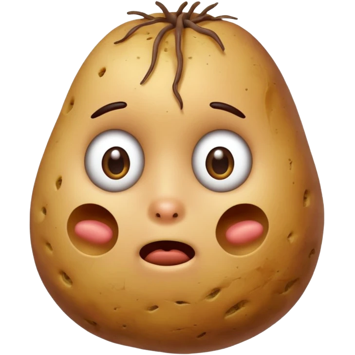 Potato that is confused with hand scratching his head emoji