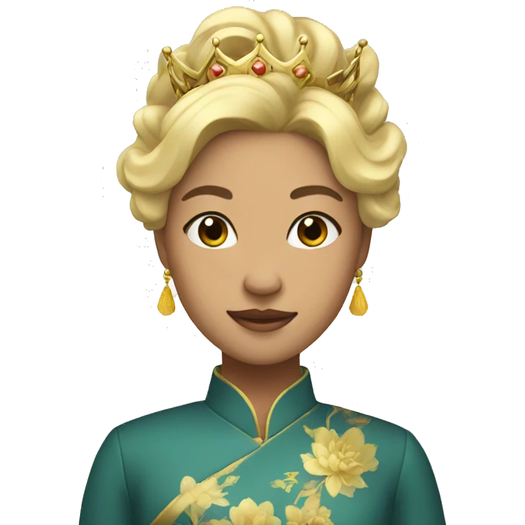 Asian blonde queen emoji