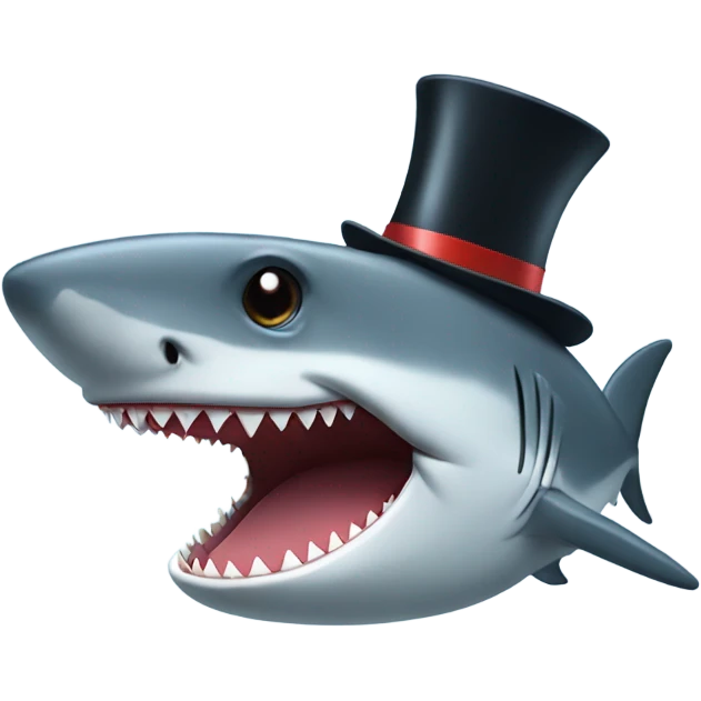 shark with tophat emoji