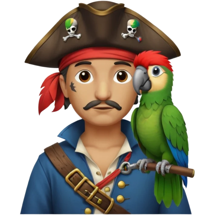 pirate and parrot emoji