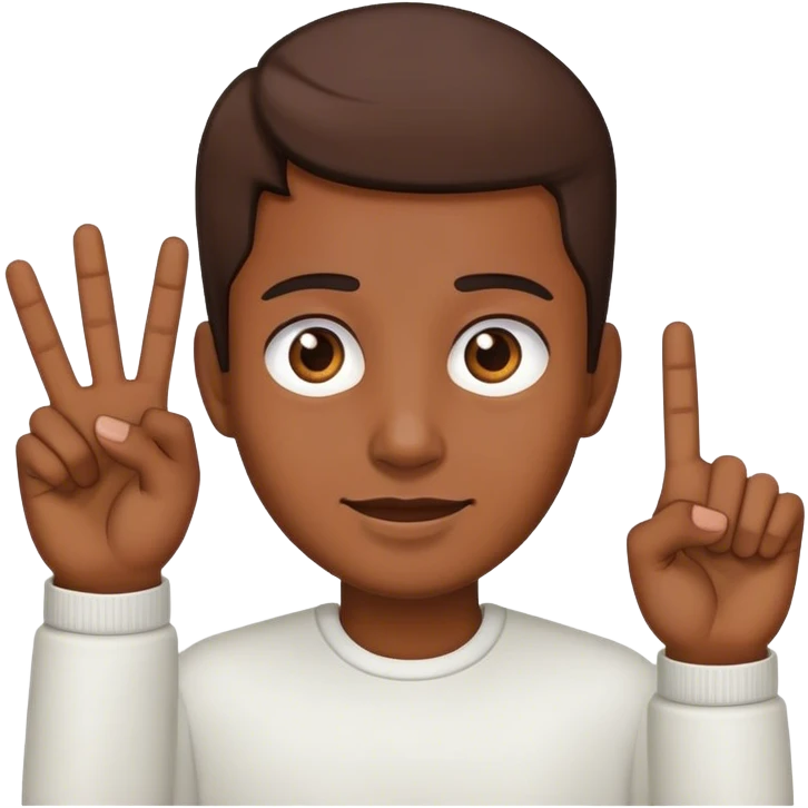 4 fingers up brown emoji