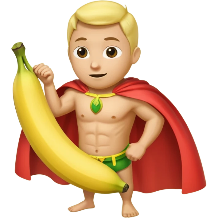 banana as superhuman. add watermelons in background  emoji