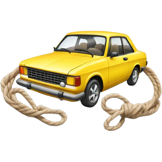 Car with rope emoji