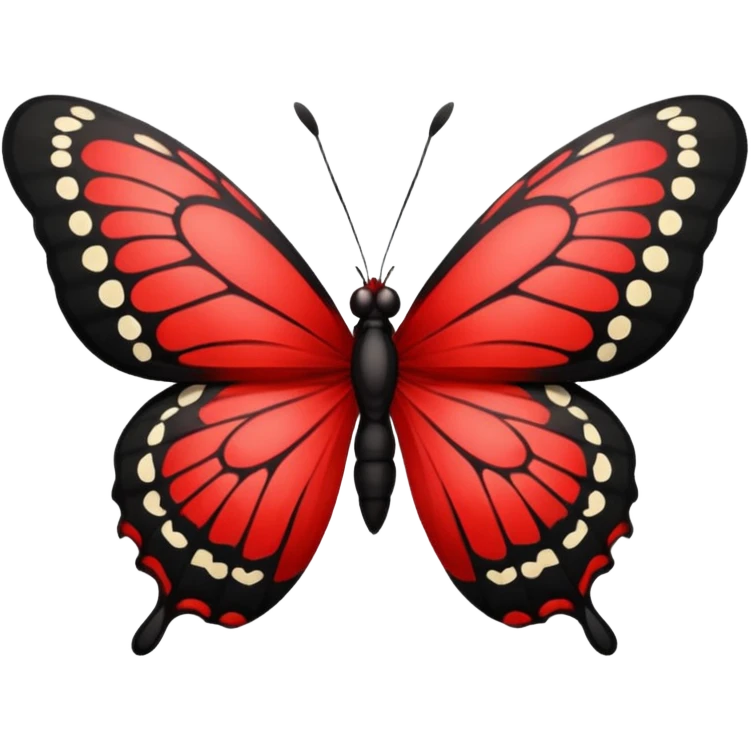 Red and black butterfly emoji
