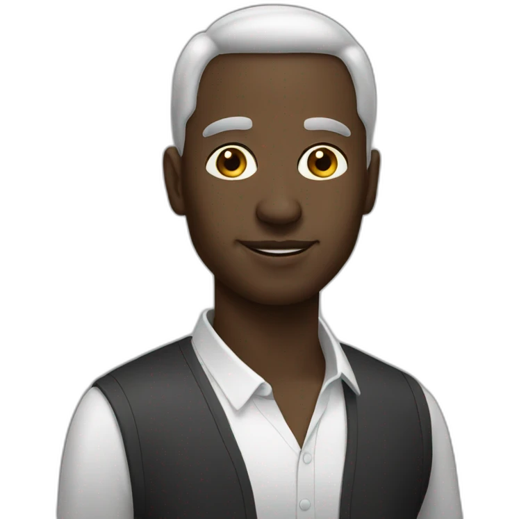 black white man portrait emoji