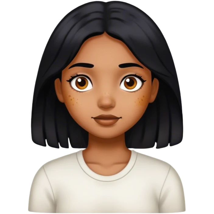 Hyperpigmentation girl with black hair emoji