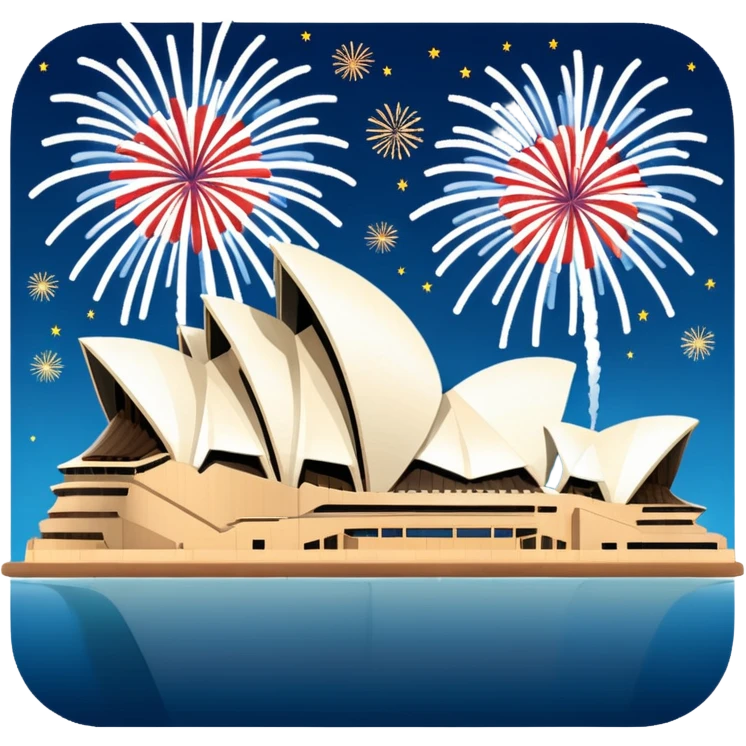 Sydney Opera House with fireworks emoji