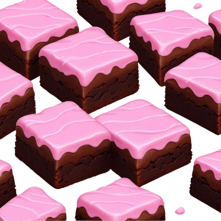 ultra realistic brownies with pink icing emoji