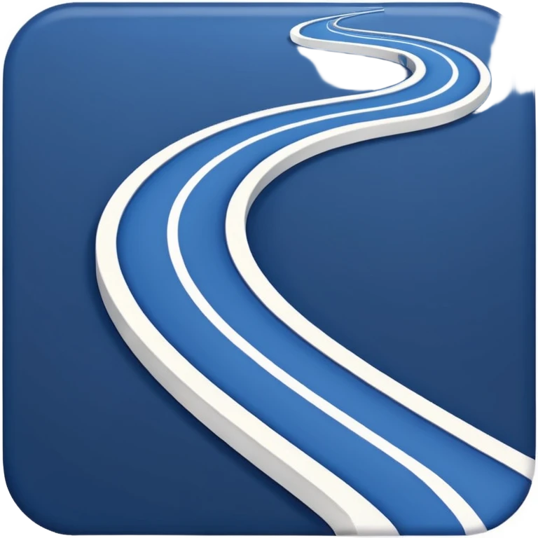 Clean roadmap icon emoji with curved path and milestones, modern corporate style emoji