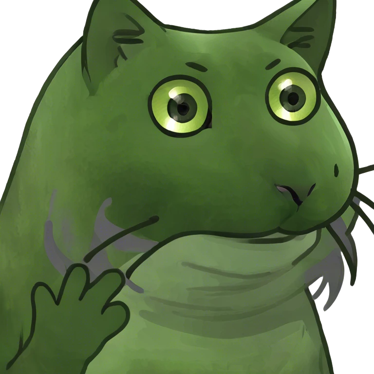Gray long haired green eyed cat emoji
