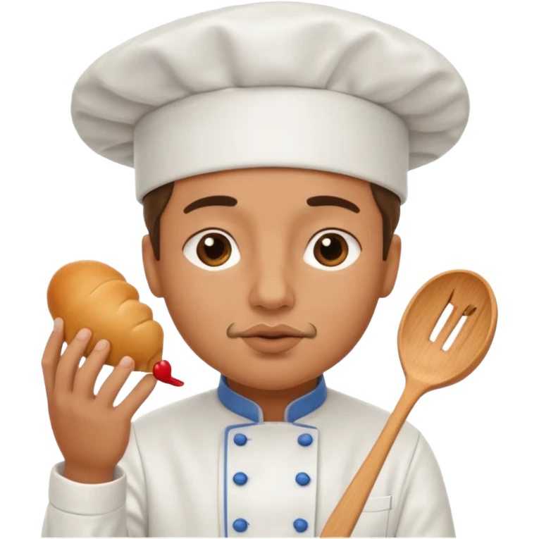 A chef making a kiss emoji