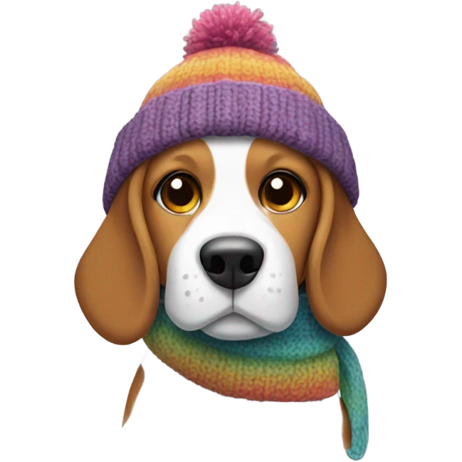 Beagle in winter clothes emoji
