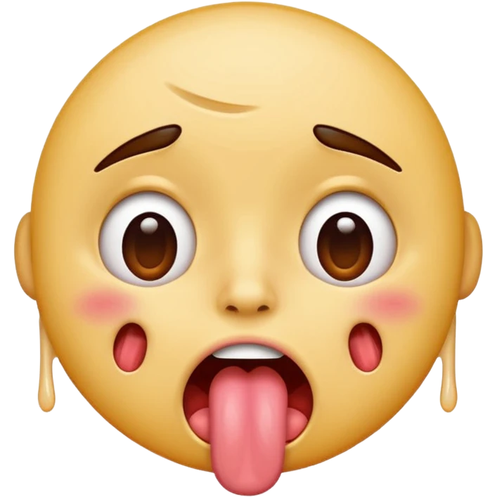 A tired face, sweating but sticking its tongue out excitedly emoji
