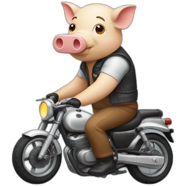 Cochon qui fait de la moto emoji
