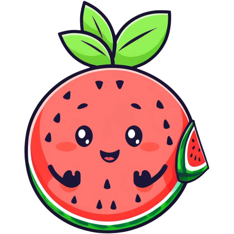 cute cartoon watermelon character emoji