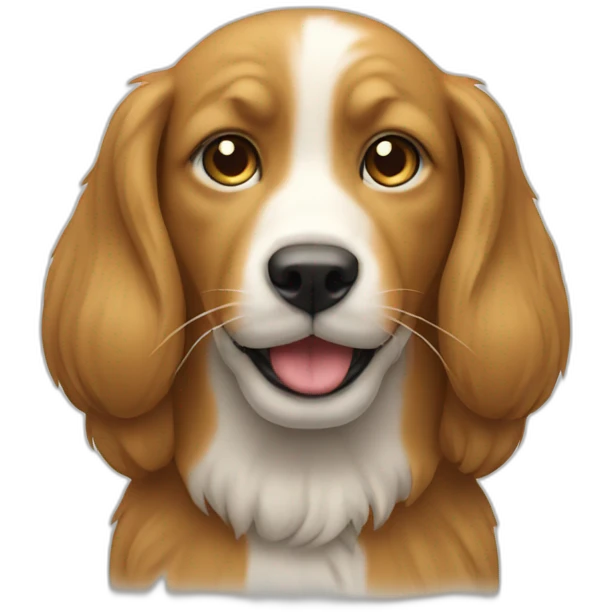 Un chat sur un chien emoji