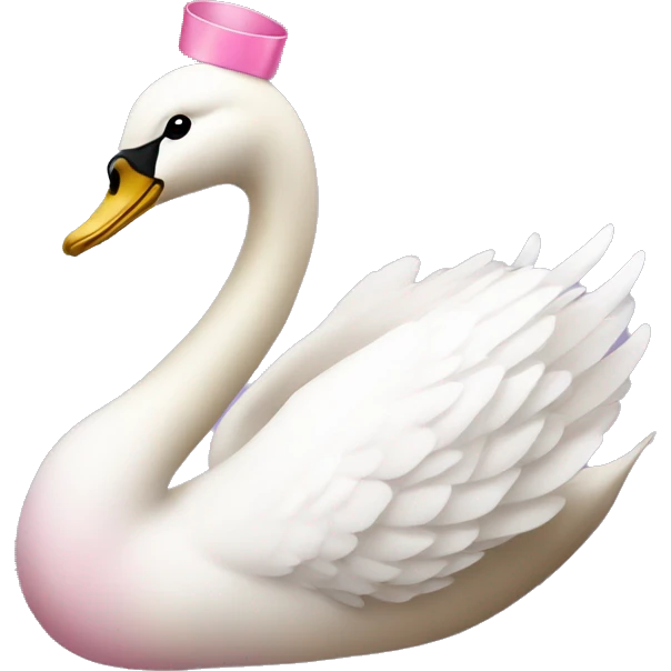 coquette swan with a pink bow on its head emoji