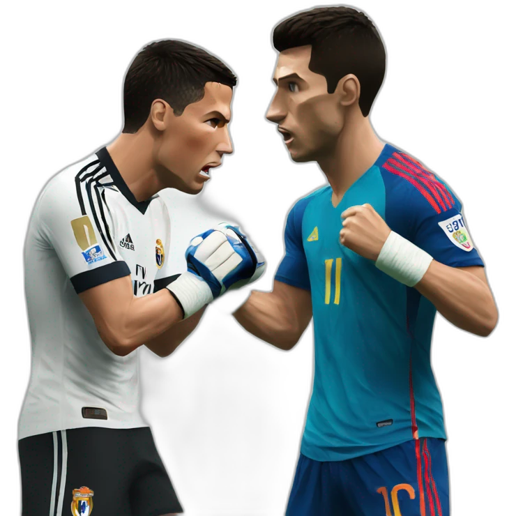 Cristiano Ronaldo fight Messi emoji