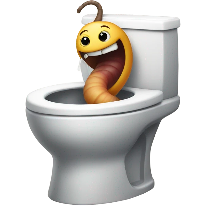 worm coming out of toilet emoji