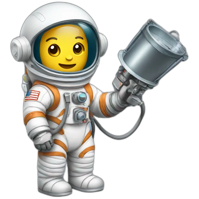 Astronaut holding welding equipment  emoji