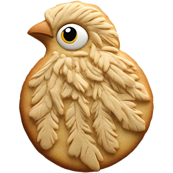Cookie with bird emoji