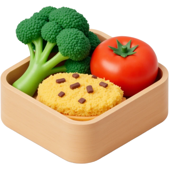 Meal broccoli chicken and tomato emoji