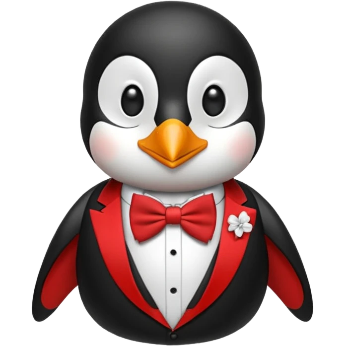 penguin with bow red tie  emoji