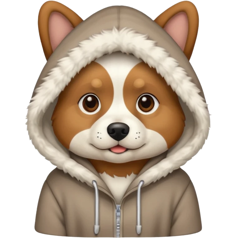 Dog wearing a hoodie emoji