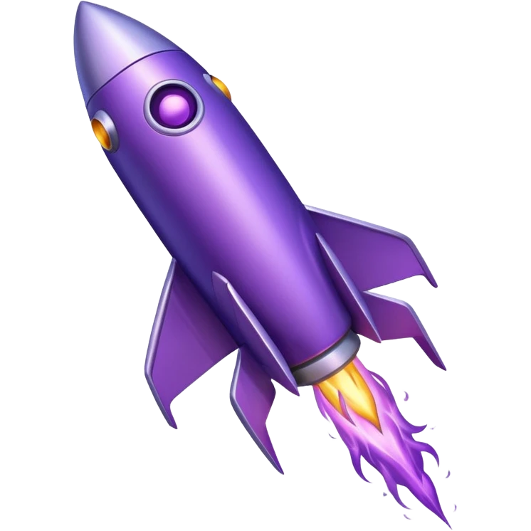 purple rocket purple flame emoji