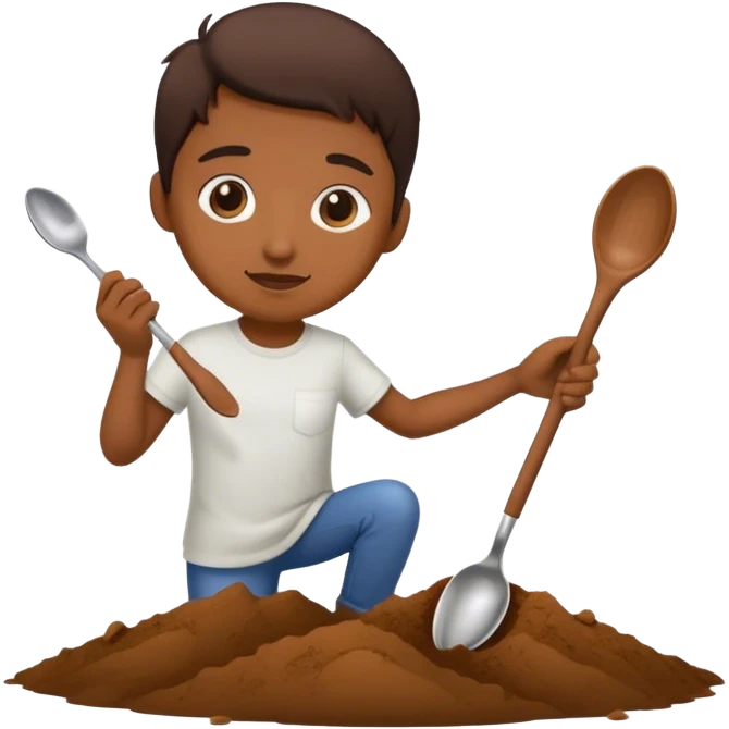 digging with spoon emoji