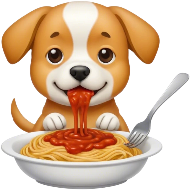 Dog eating spaghetti  emoji