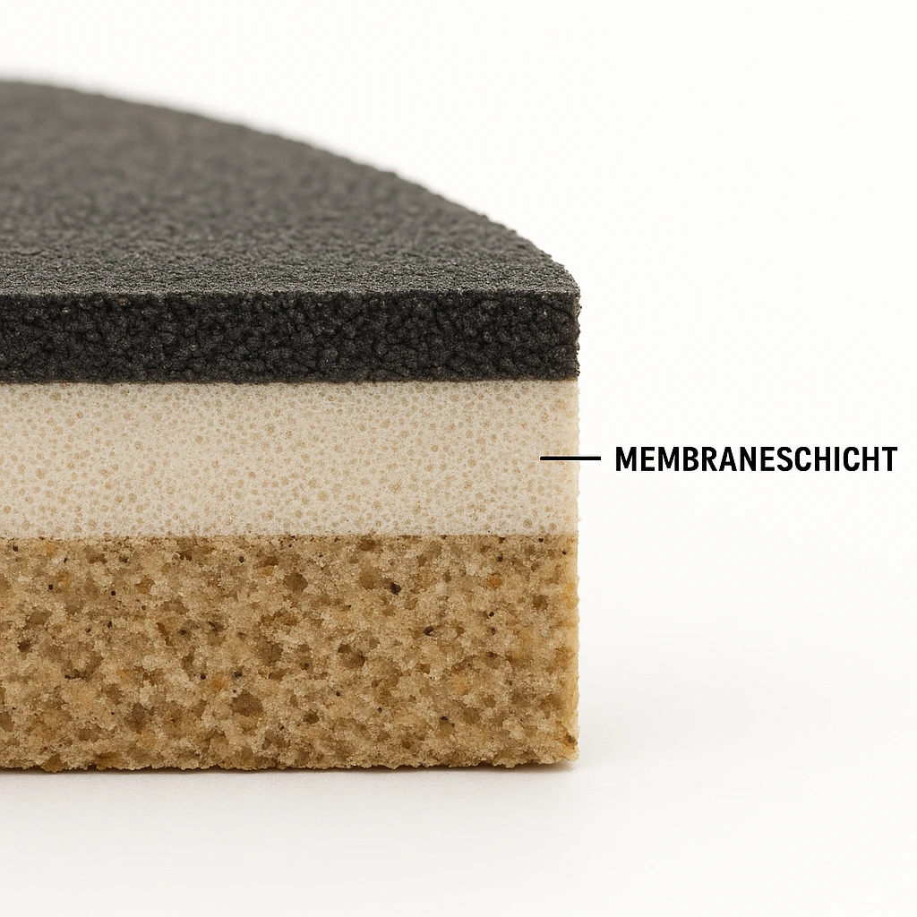 realistischer aufbau einer membranschicht. querschnit mit weißem hintergrund emoji