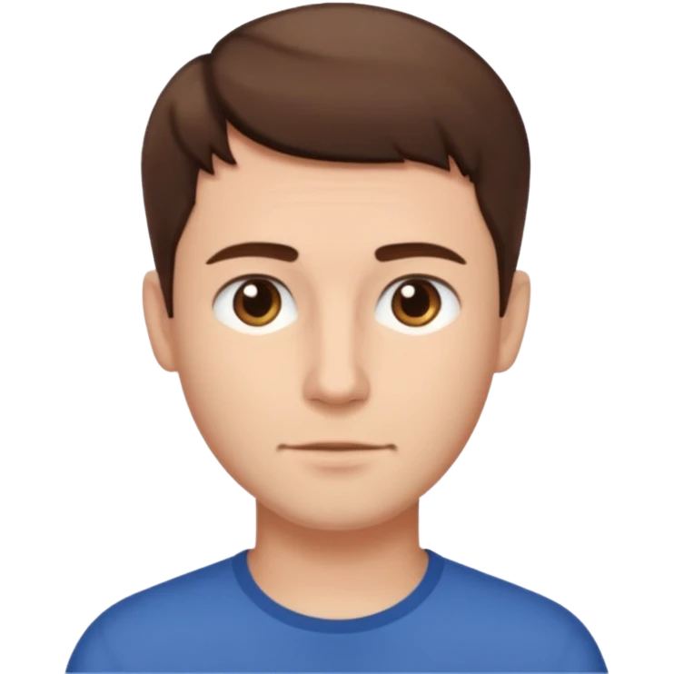 homme cheveux court marron sans barbe emoji
