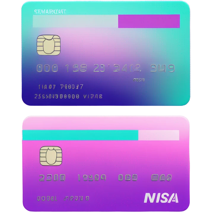 Vaporwave color themed credit card emoji, without text/numbers emoji