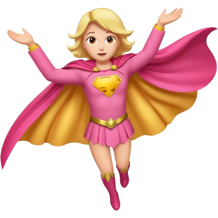 super peach, flying with cape emoji