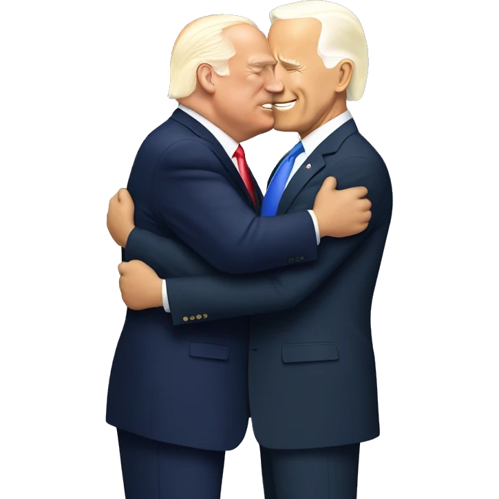 Donald Trump hugging Joe Biden emoji