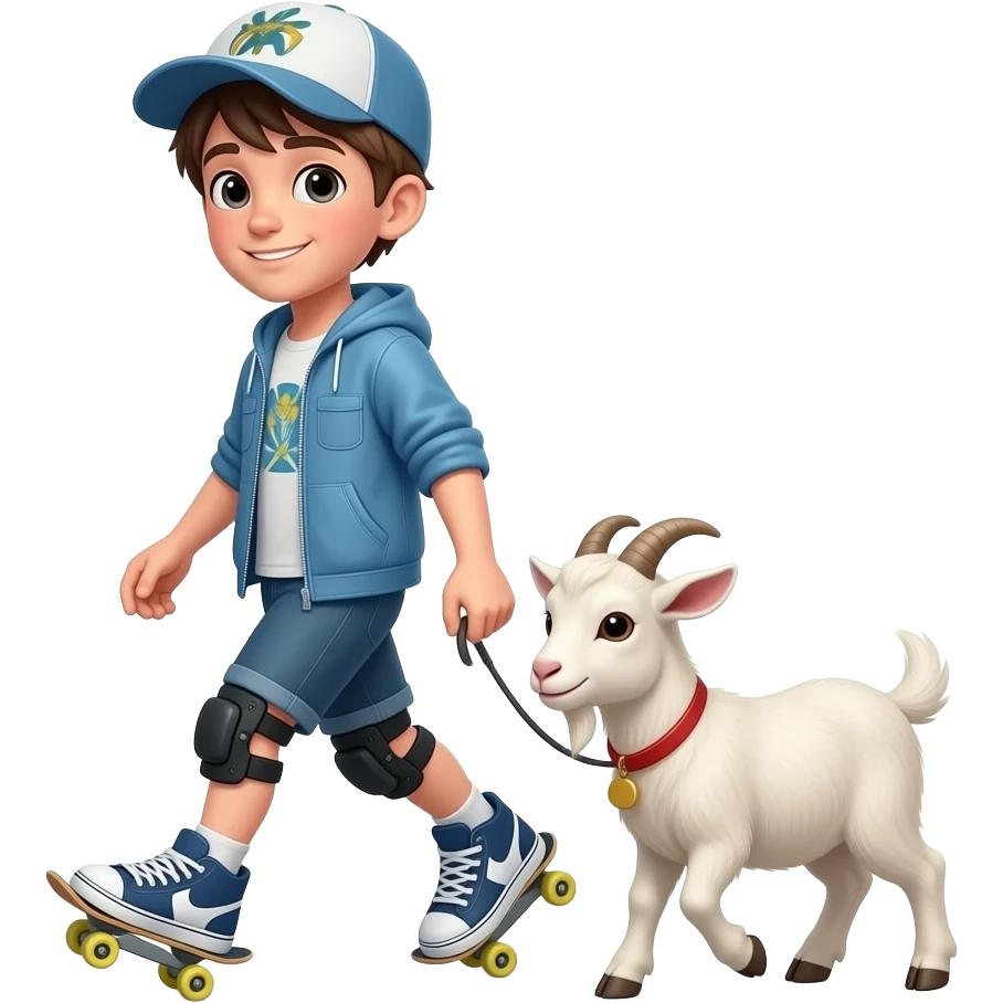 garcon avec un style skater et un petit bouc qui marche emoji