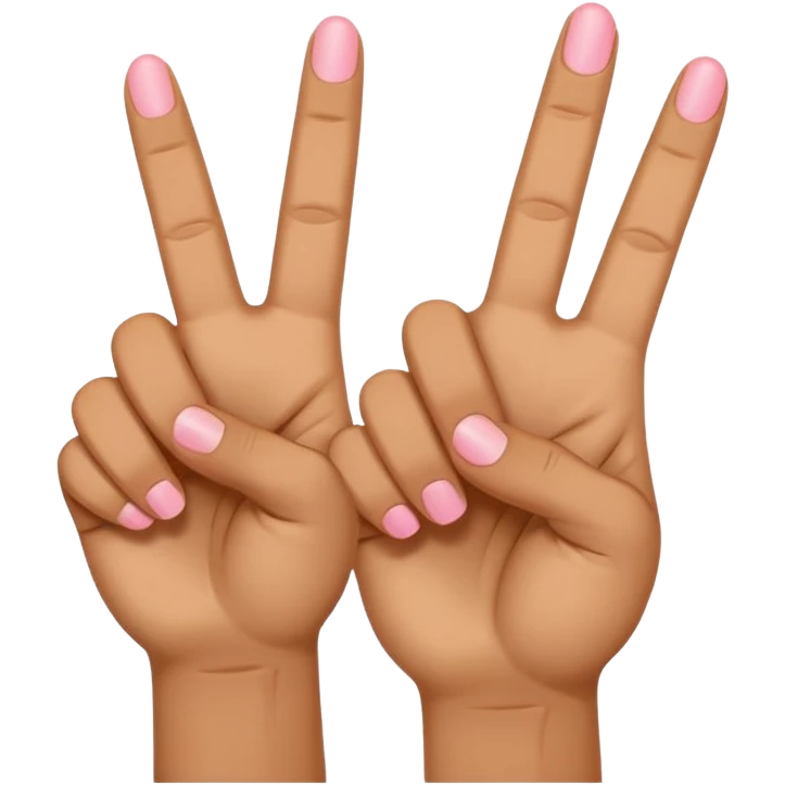 peace sign emoji but with the middle and ring fingers up instead of the index and middle finger. Keep the pinky, index, and thumb down. Only have the 5 normal fingers in the picture emoji