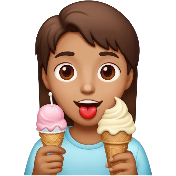 Heart eyes and ice cream emoji